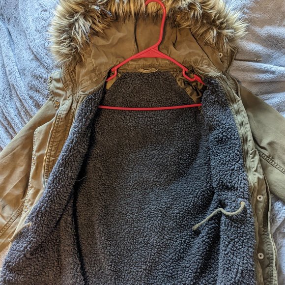 Gap army green long coat sz med - Picture 2 of 3